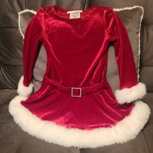 Bonnie Jean Red Dress with White Trim
